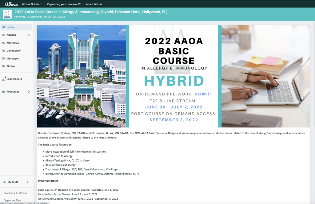 AAOA Basic Course in Allergy & Immunology 2022 Whova